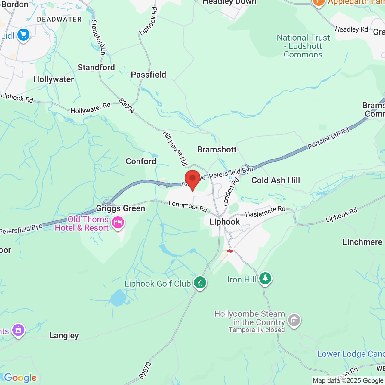 Map showing location of Liphook, United Kingdom, GU30 7QT