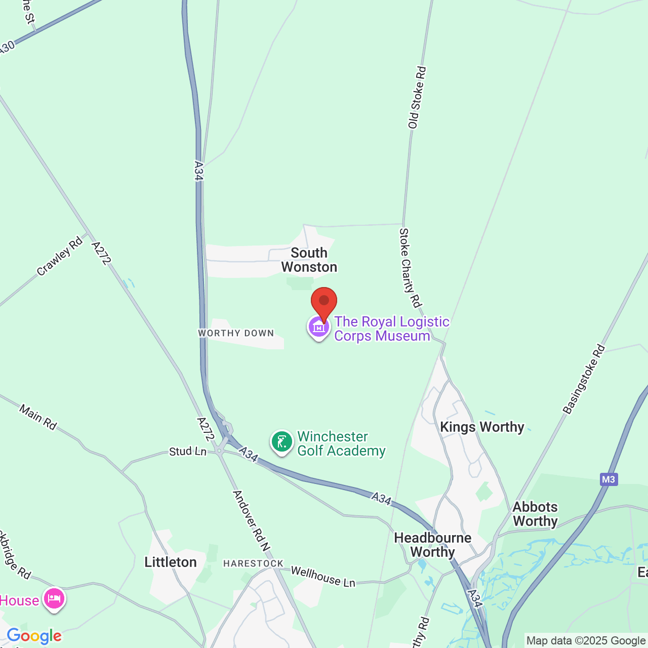Map showing location of Winchester, United Kingdom, SO21 2RG