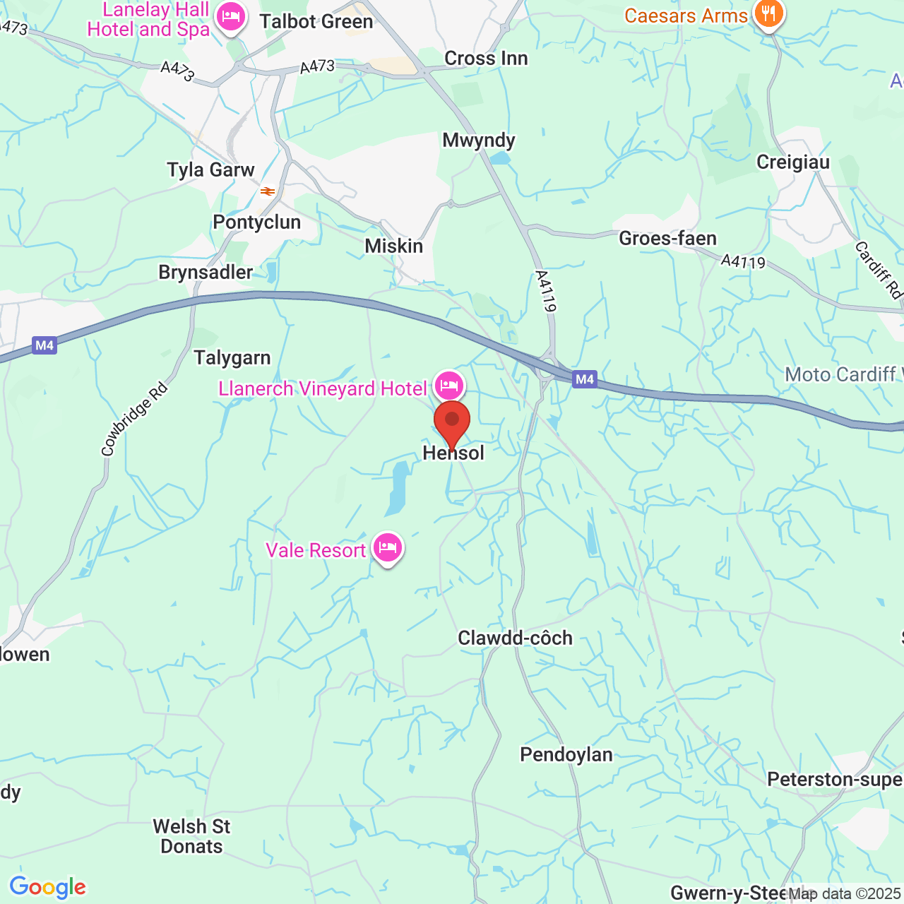 Map showing location of Cardiff, United Kingdom, CF72 8JX
