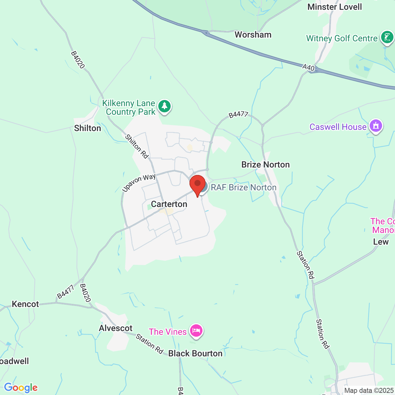 Map showing location of Oxfordshire, United Kingdom, OX18 3LX