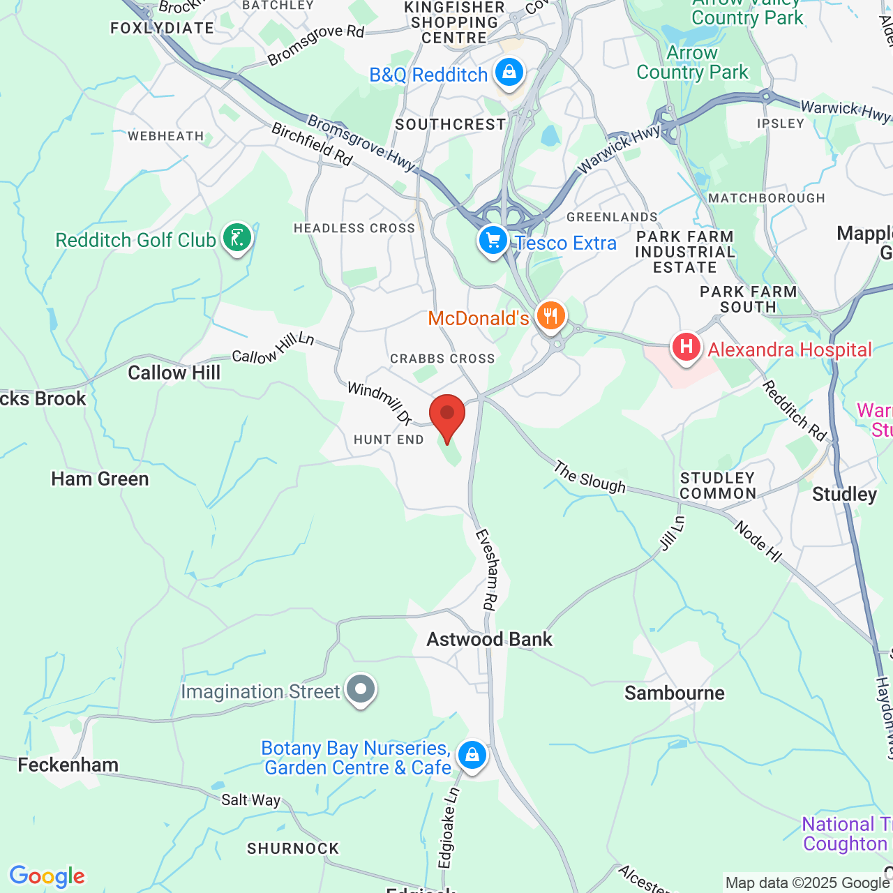 Map showing location of Redditch, United Kingdom, B97 5LX