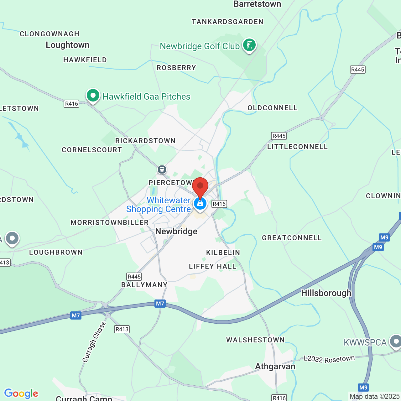 Map showing location of Newbridge, Island of Ireland, W12 PH60