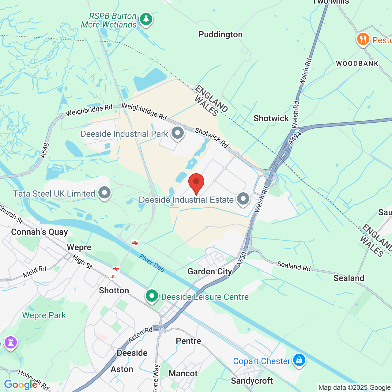 Map showing location of Deeside, United Kingdom, CH5 2LB