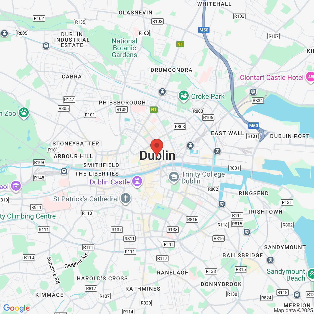 Map showing location of Dublin, Island of Ireland, D22 V8F8