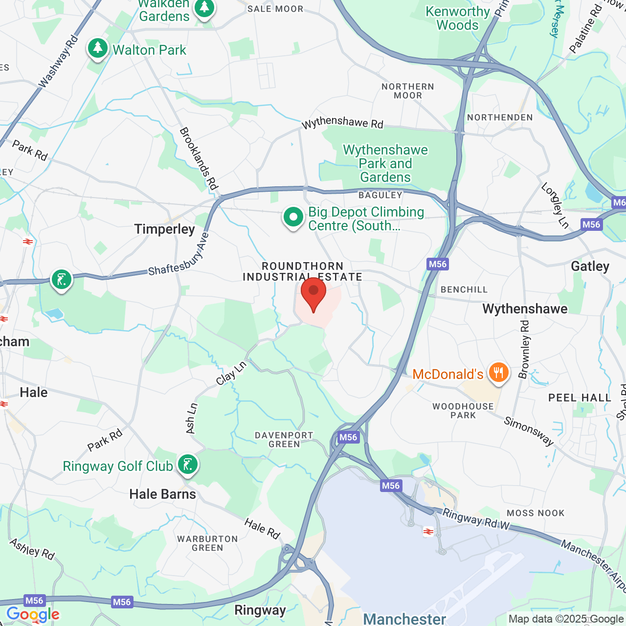 Map showing location of Wythenshawe, United Kingdom, M23 9LT