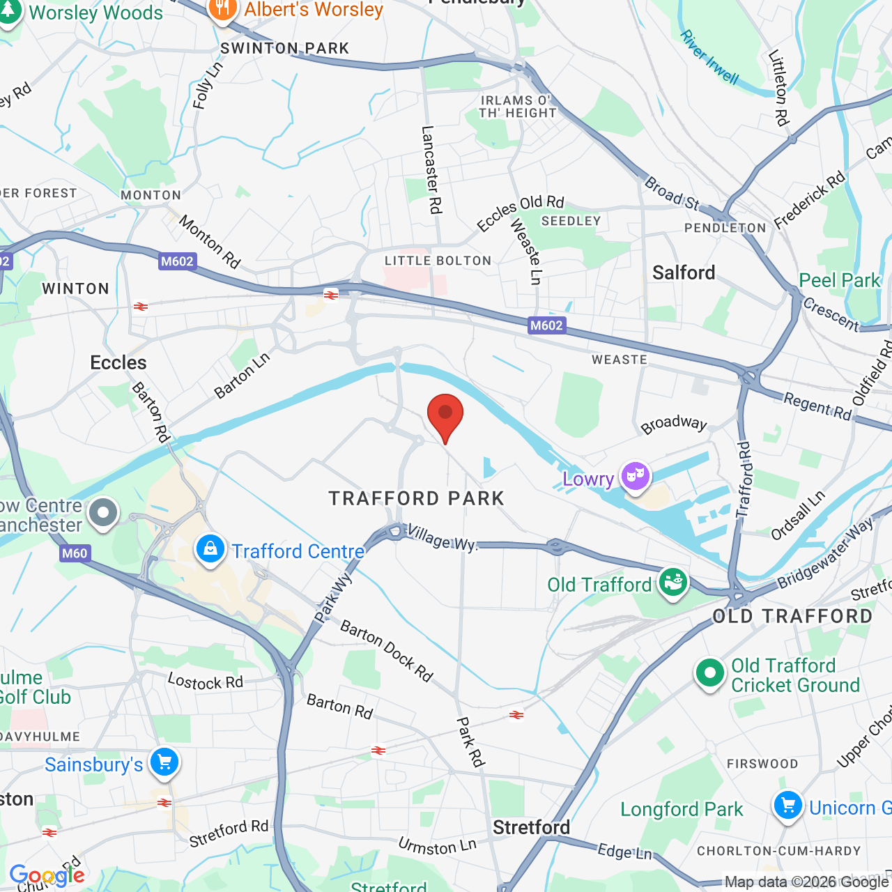 Map showing location of Manchester, United Kingdom, M17 1NH