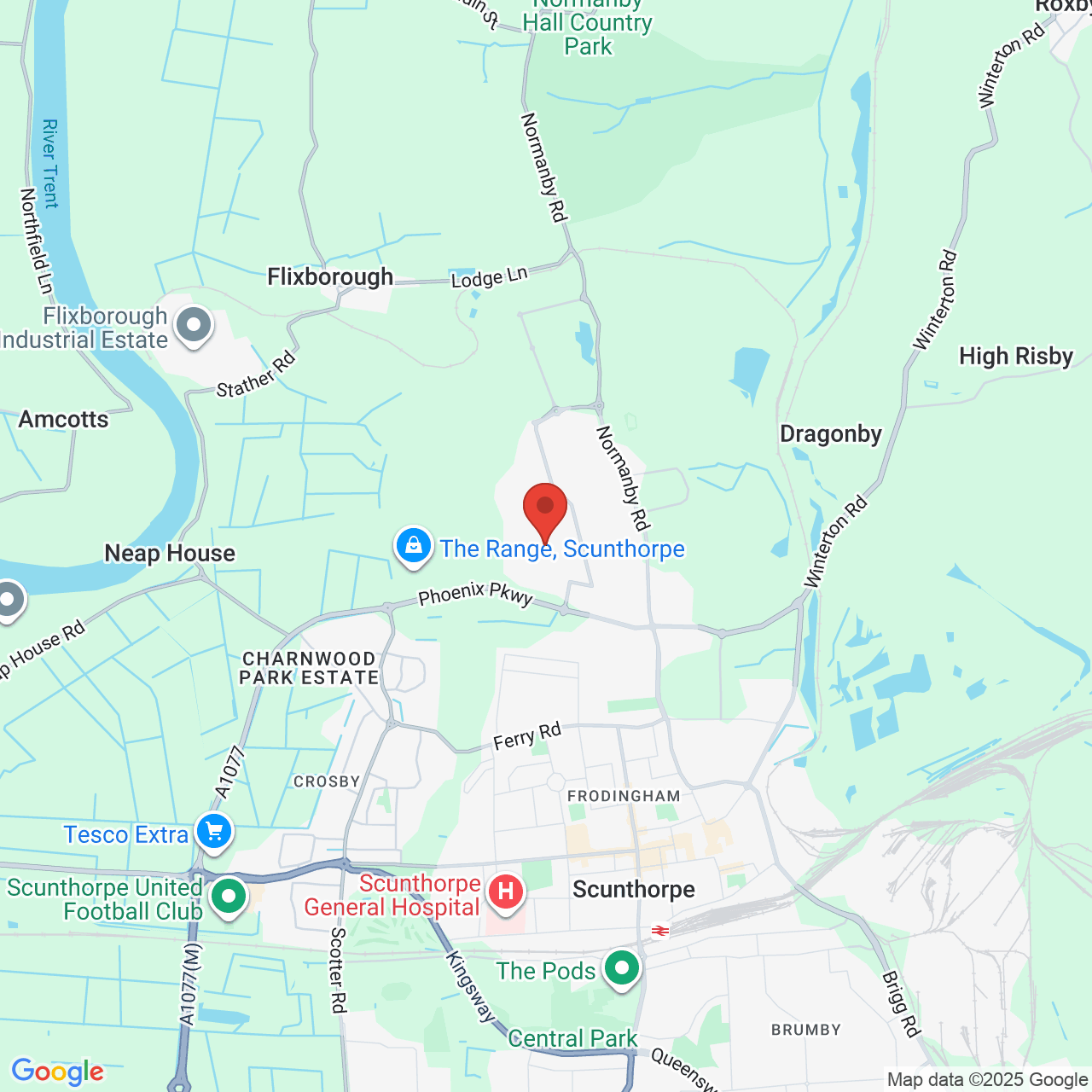 Map showing location of Scunthorpe, United Kingdom, DN15 8QW