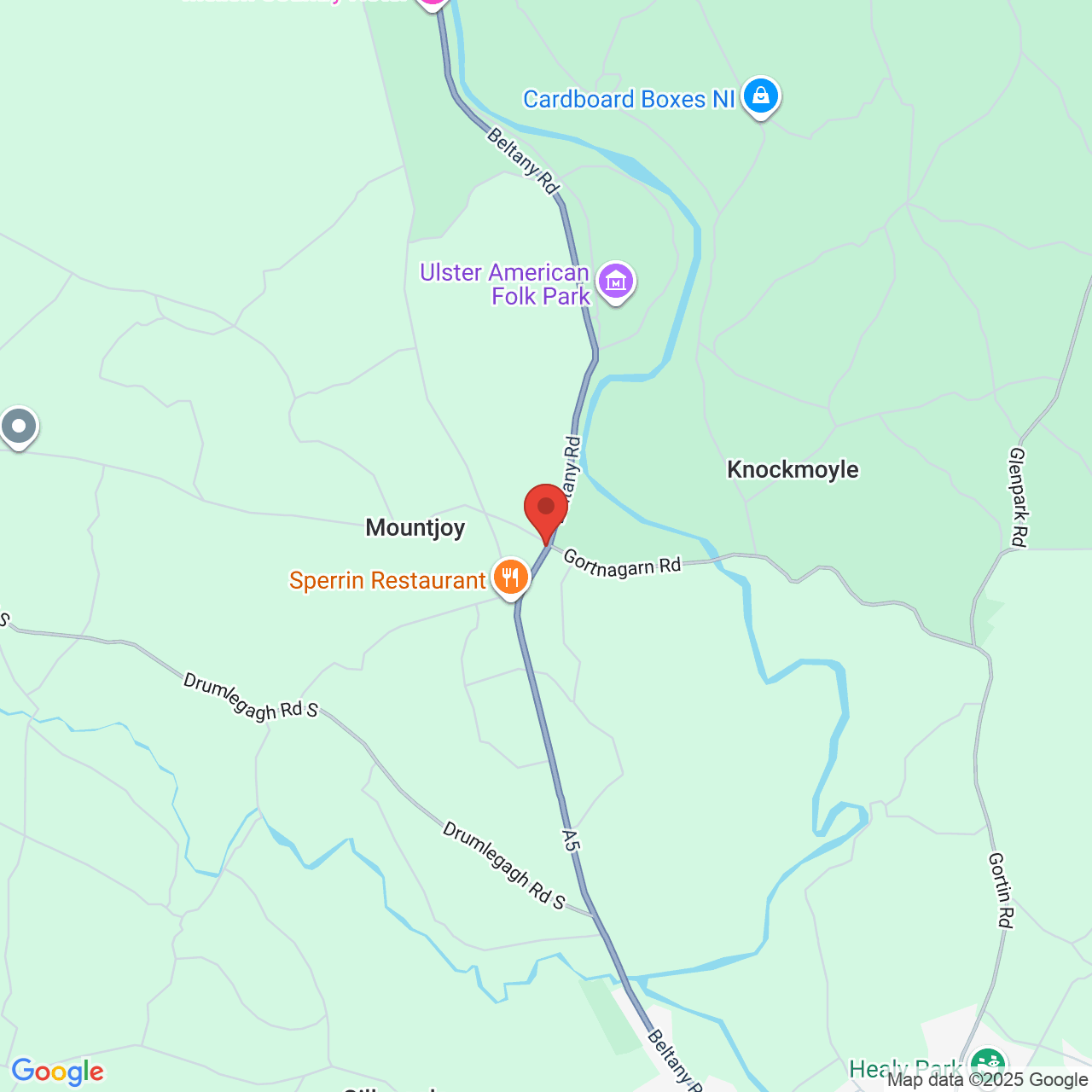 Map showing location of Omagh, United Kingdom, BT78 5DR