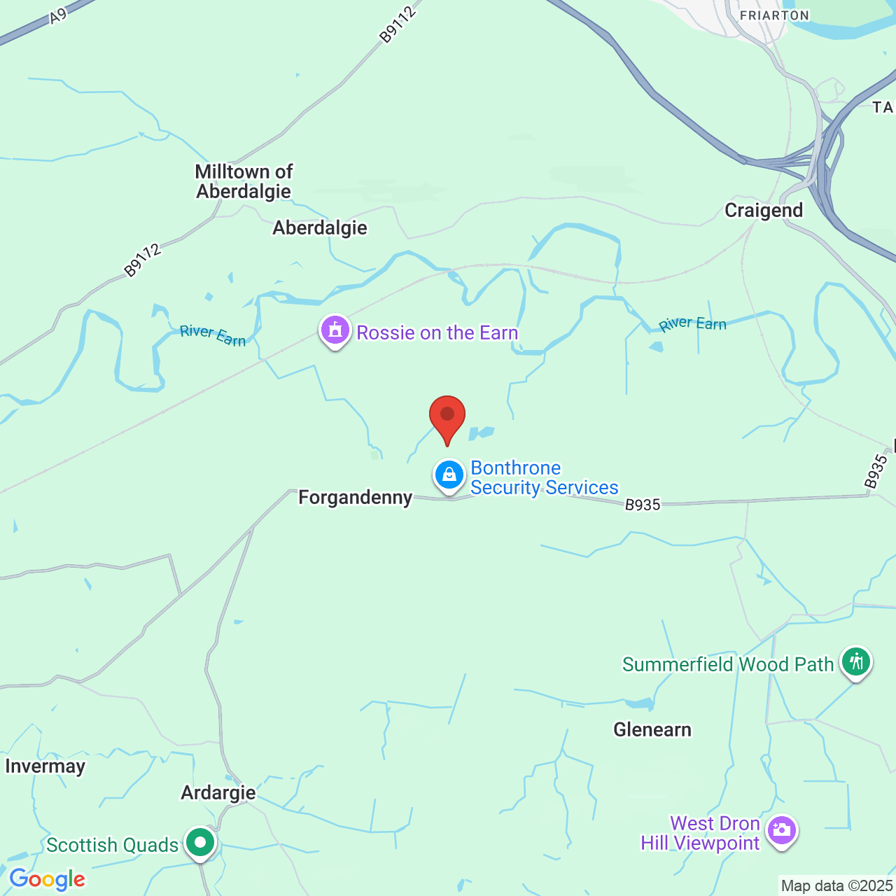 Map showing location of Perth, United Kingdom, PH2 9EG